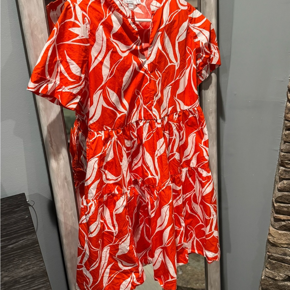 Chico's Orange and White Dress